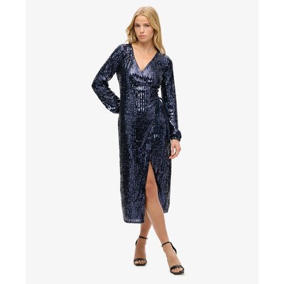 Robe portefeuille longue à sequins SUPERDRY
