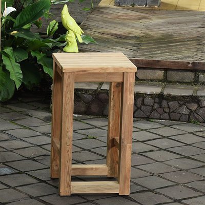 Tabouret haut en teck recyclé - TOSCAGNE GECKO JARDIN