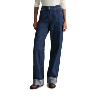 Jeans modèle Tomma large en denim rigide bleu foncé MARC O’POLO DENIM
