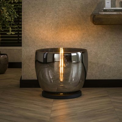 Lampe de salon moderne avec vasque en verre gris fumé 41 cm NIAGARA PIER IMPORT