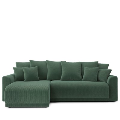 Canapé d'angle réversible convertible 4 places en velours côtelé avec coffre - CHLOE DRAWER