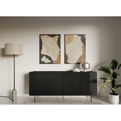 Buffet bas en panneaux de particules et MDF 4 portes 200 cm, MATHILDE BOBOCHIC