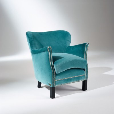 Fauteuil club clouté velours - MAX ROBIN DES BOIS
