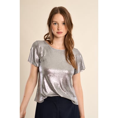T-shirt dos nu, effet métallisé MOLLY BRACKEN