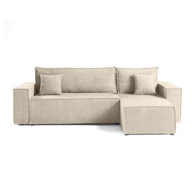 Canapé d'Angle Convertible en Velours côtelé 4 places - CEZANNE LISA DESIGN
