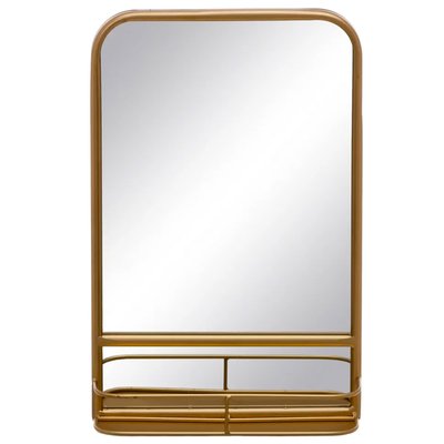 Miroir classique avec étagère en métal doré 31x9.5x47cm WADIGA