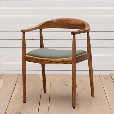 Chaise avec accoudoirs en acacia et tissu Kenzie CHEHOMA