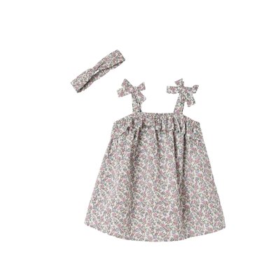 Ensemble naissance robe et bandeau imprimés VERTBAUDET