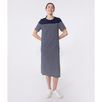 Gestreepte katoenen maxi jurk PETIT BATEAU