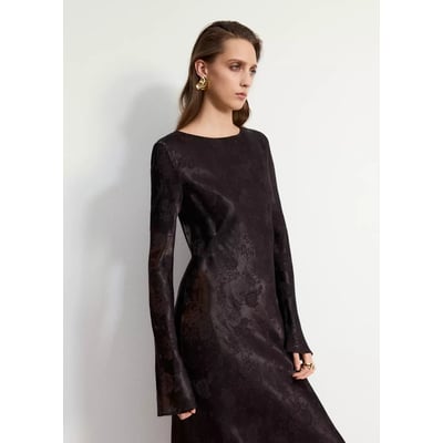 Robe jacquard à manches évasées MANGO