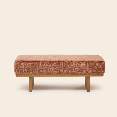Banc en Bois et tissu naturel ANCA MADURA