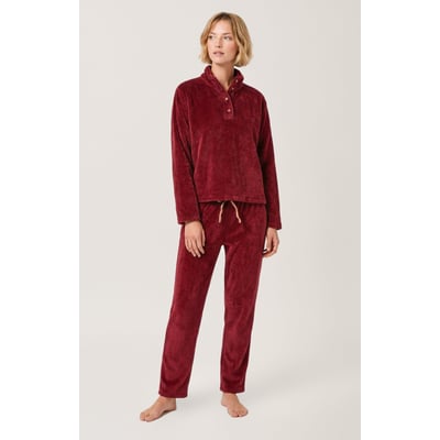 Pyjama en polaire couleur unie Burgundy ARTHUR