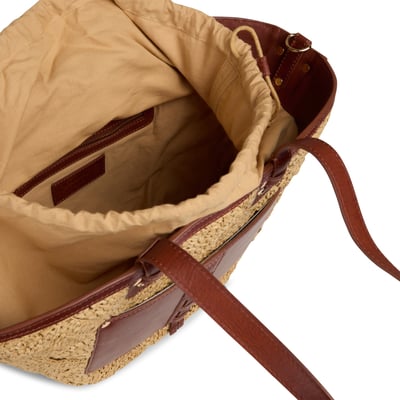 Sac panier en cuir et raphia LUCIEN Maison 123