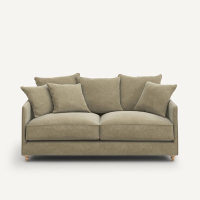Canapé compact conv. velours stonewashed, Lazare AM.PM