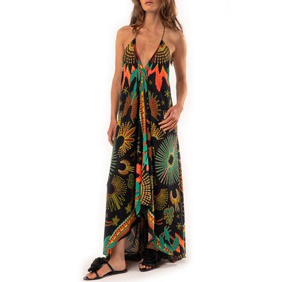 Robe de plage dos nu longue imprimé VOILA WAKIZA WILD
