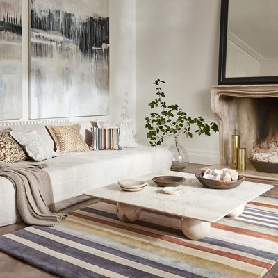 Tapis salon et chambre fait à la main en laine motif géométrique UN AMOUR DE TAPIS