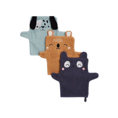 Lot de 3 gants de toilette GARDEN PARTY PETIT BEGUIN