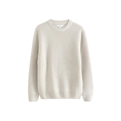 Pull côtelé ras de cou en maille NEXT