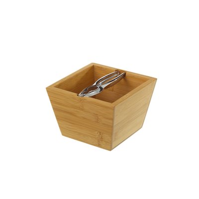 Casse-noix bambou et métal chromé - 16x16x11cm WADIGA
