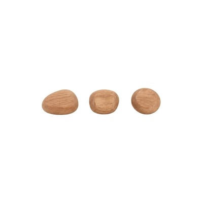 Set de 3 patères galet en bois BAZAR DE LUXE