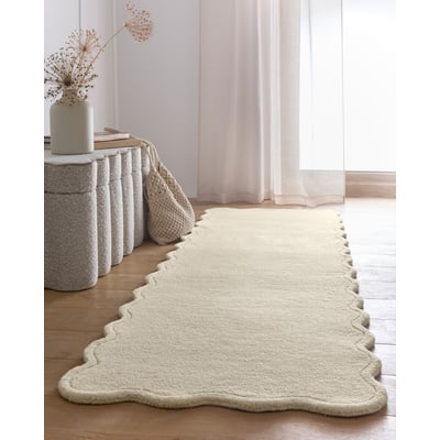 Elsie Scalloped Border Runner Rug 67x230cm SO'HOME