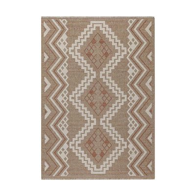 Tapis intérieur extérieur aspect jute terracotta Tijuana 9054 180 x 67 cm JARDINDECO