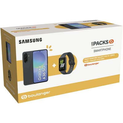 Smartphone Pack A36 Noir 128Go + Fit3 Gris SAMSUNG