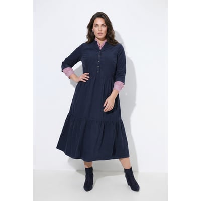 Robe maxi en velours côtelé à col montant ULLA POPKEN