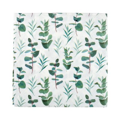 Lot de 20 serviettes en papier Branche d'eucalyptus DOUCEUR D'INTÉRIEUR