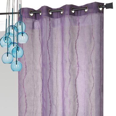 Voilage en Etamine Brodé Vagues Verticales HOME MAISON