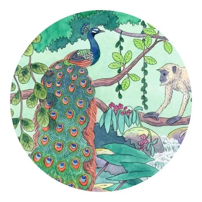 Puzzle silhouette Jungle indienne  54 pièces DJECO