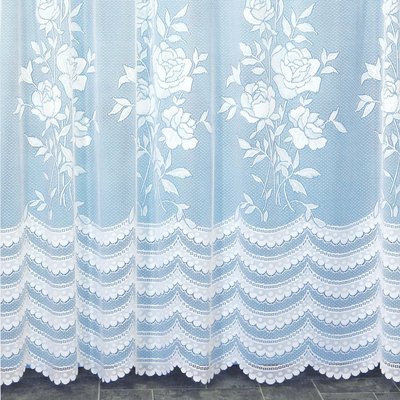 Panneau droit roses en dentelle modulable avec ruban fronceur HOME MAISON