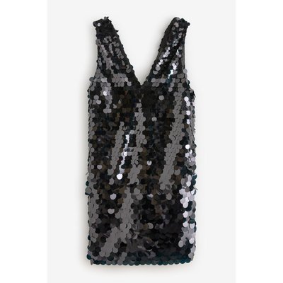 Mini robe à col en v paillettes NEXT