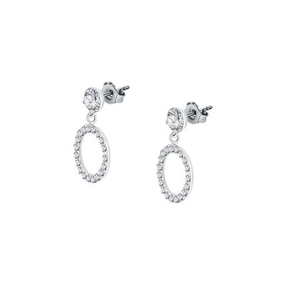Boucles d'oreilles en argent 925, cristal et oxyde de zirconium CLEOR