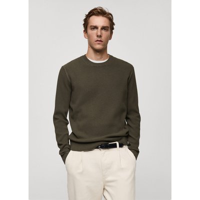 Pull coton maille fine côtelée MANGO MAN