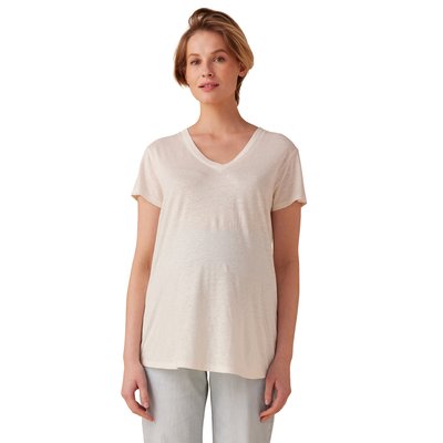 Tee-shirt grossesse col V lin irisé ENVIE DE FRAISE