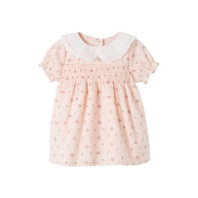 Robe à smocks cérémonie naissance col en broderie anglaise VERTBAUDET