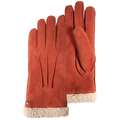 Gants en cuir de chèvre velours, doublés en imitation fourrure ISOTONER