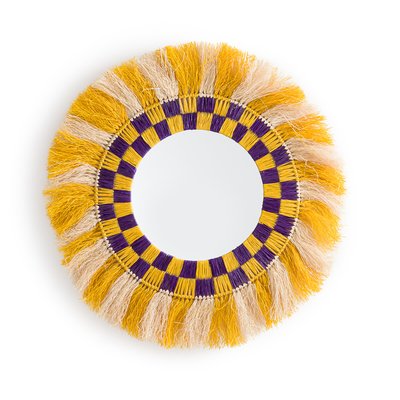 Miroir rond raphia coloré Ø90cm, Mon Beau Miroir MAMA SHELTER X LA REDOUTE INTERIEURS 