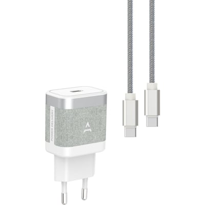 Chargeur + câble USB-C 35W + Câble USB-C 1M Blanc ADEQWAT