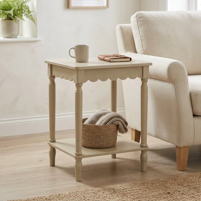 Elms Square Scalloped Edge Side Table SO'HOME