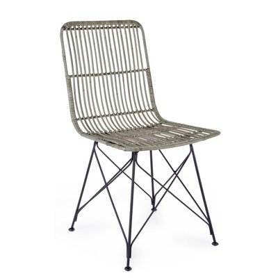 Chaise en rotin naturel avec structure en acier - KUBU MATHI DESIGN