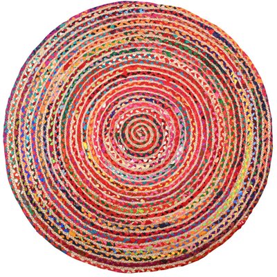 Tapis rond coloré en jute et en coton India Ø 120 AUBRY GASPARD