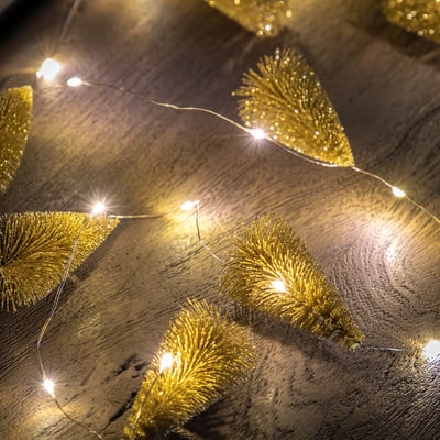 150cm Gold Brush Tree Garland with LED Lights SO'HOME