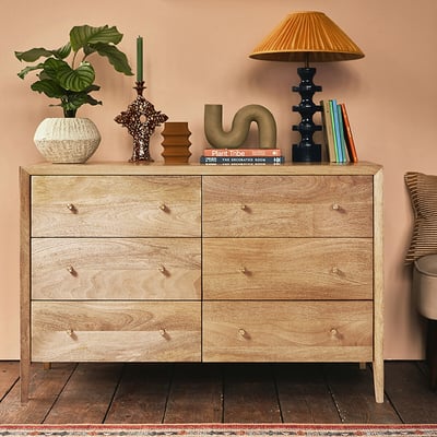Valente Mango Wood 6 Drawer Chest Of Drawers SWOON