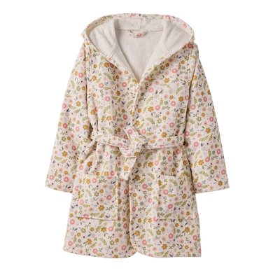 Peignoir de bain enfant imprimé floral, avec coton recyclé VERTBAUDET