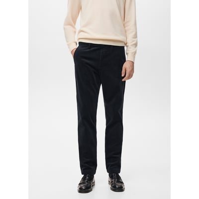 Pantalon Velours Côtelé Maje - Taille 38 (W29), Bleu Soyeux Stretch Slim, Occasion Très Bon état