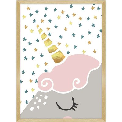 Tableau en bois, cadre , Lovely Unicorn RECOLLECTION