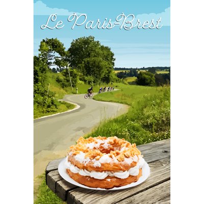 Tableau mural illustration Paris-Brest en vélo CEANOTHE