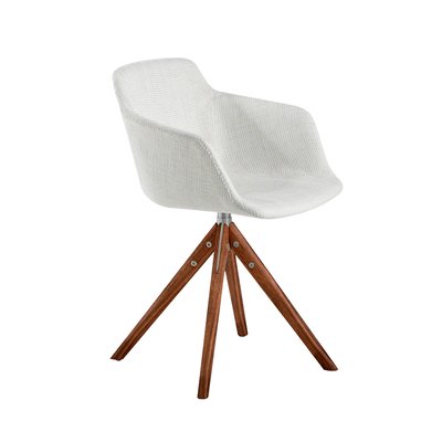 Chaise pivotante en tissu et bois noyer ANGEL CERDA